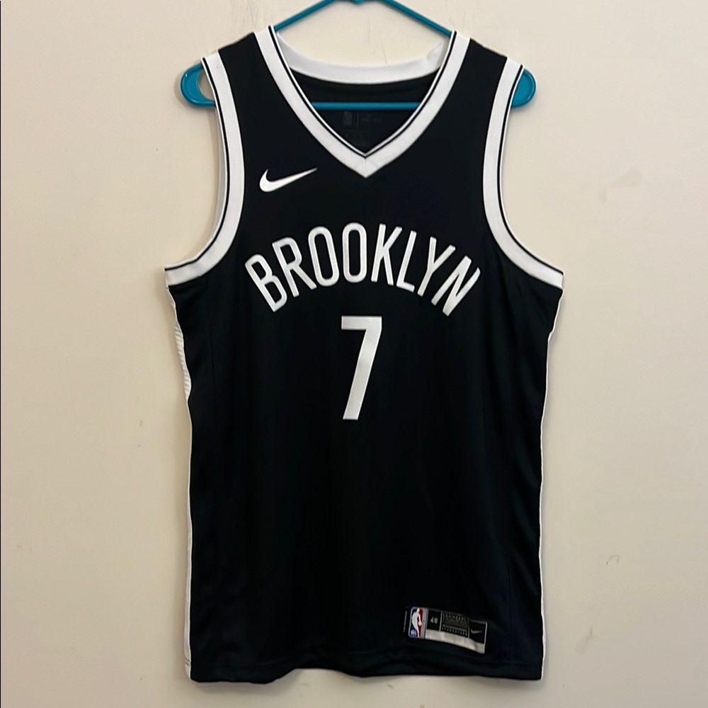 Nike Brooklyn Nets Durant Basketball Jersey Black and White Size Large New